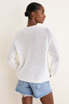 White Multi American Flag Crew Neck Sweater