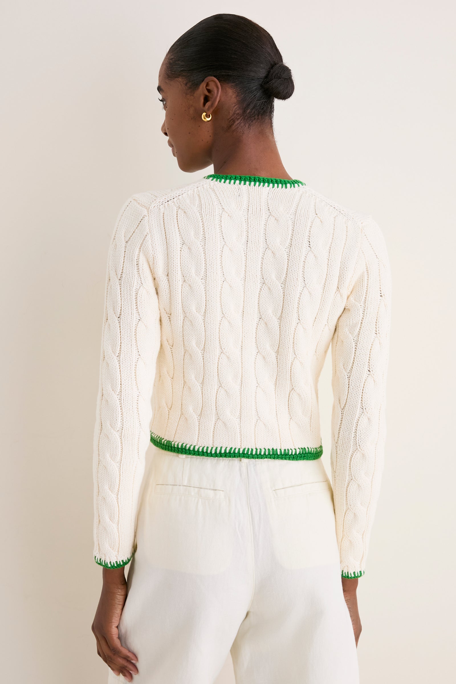 Cricket Cream Crew Neck Cardigan