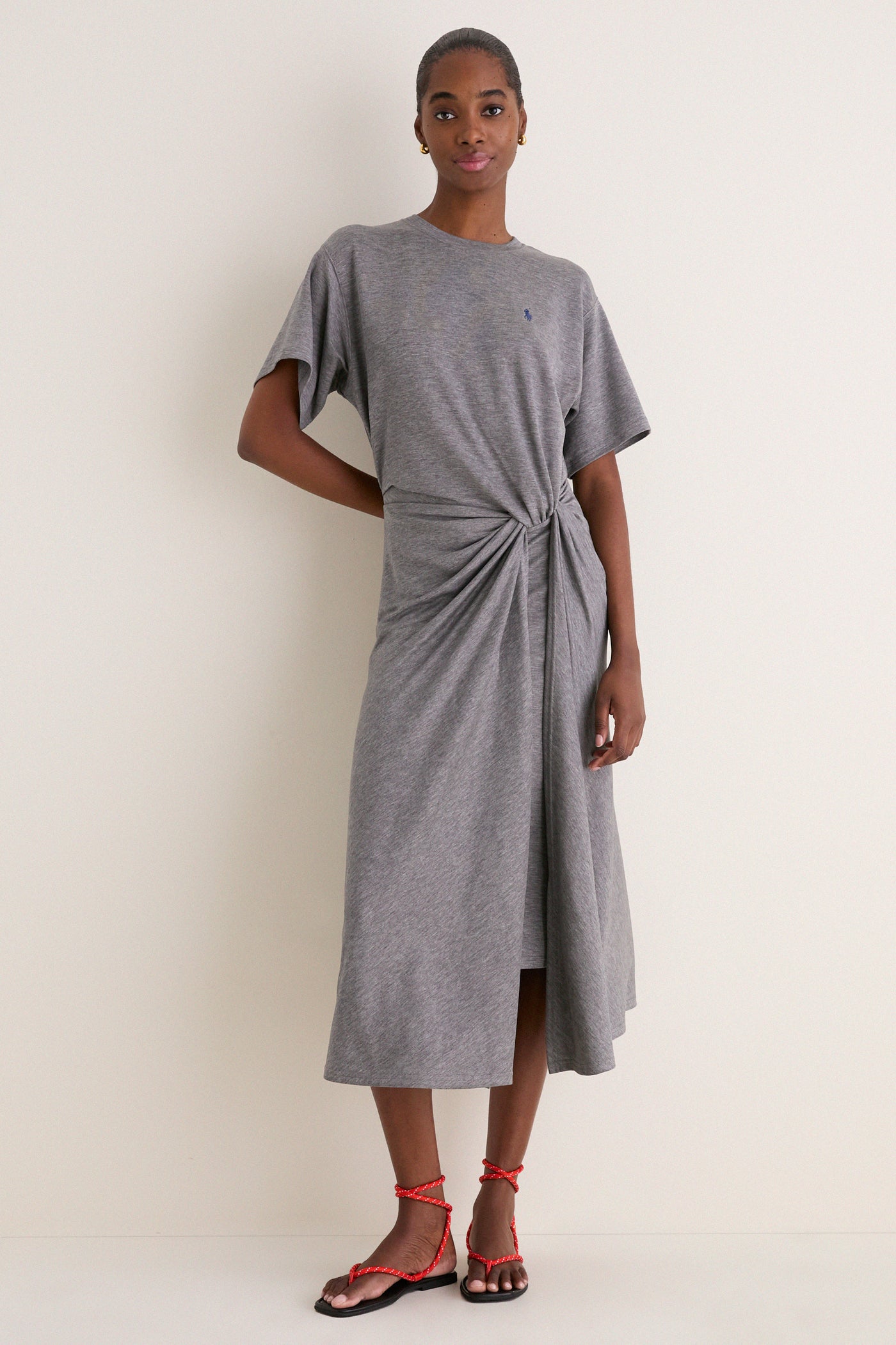 crew neck knitted dress Ice Blue Knitted Crew Neck Mini Jumper Dress