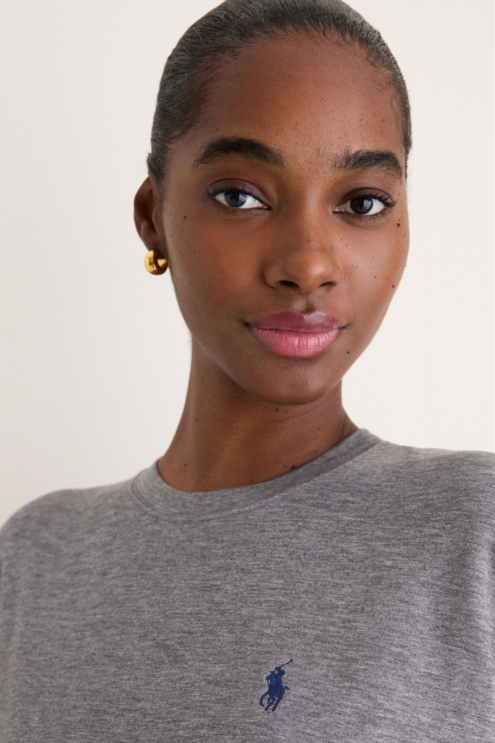 Cobblestone Heather Knit Crew Neck Short Sleeve Dress