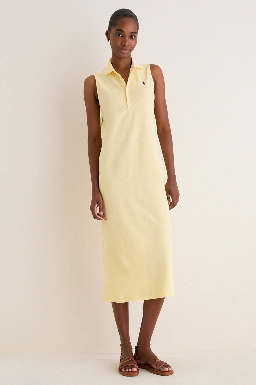 Tbird Yellow Knit Collared Sleeveless Dress | Polo Ralph Lauren Tbird Yellow Knit Collared Sleeveless Dress | Polo Ralph Lauren