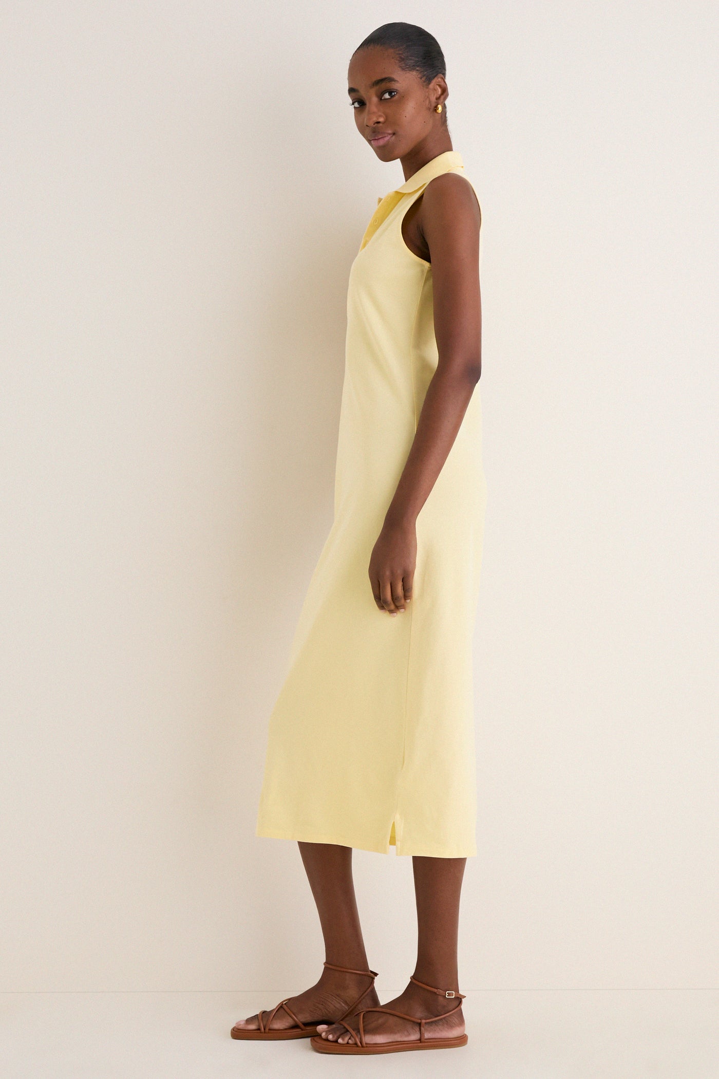 Tbird Yellow Knit Collared Sleeveless Dress | Polo Ralph Lauren Tbird Yellow Knit Collared Sleeveless Dress | Polo Ralph Lauren