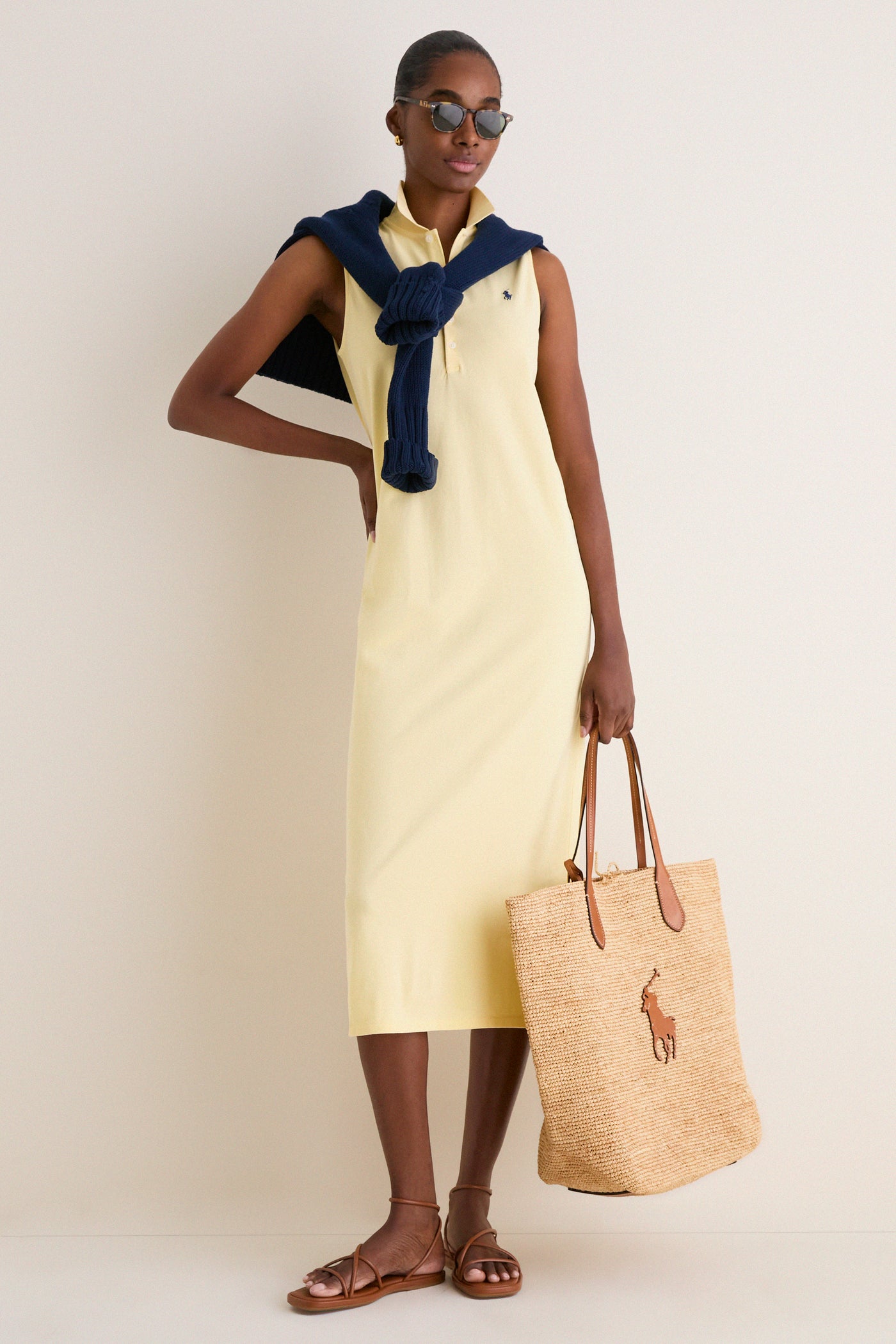 polo collar rib knit midi dress Black Polo Collar Rib Knit Midi Dress