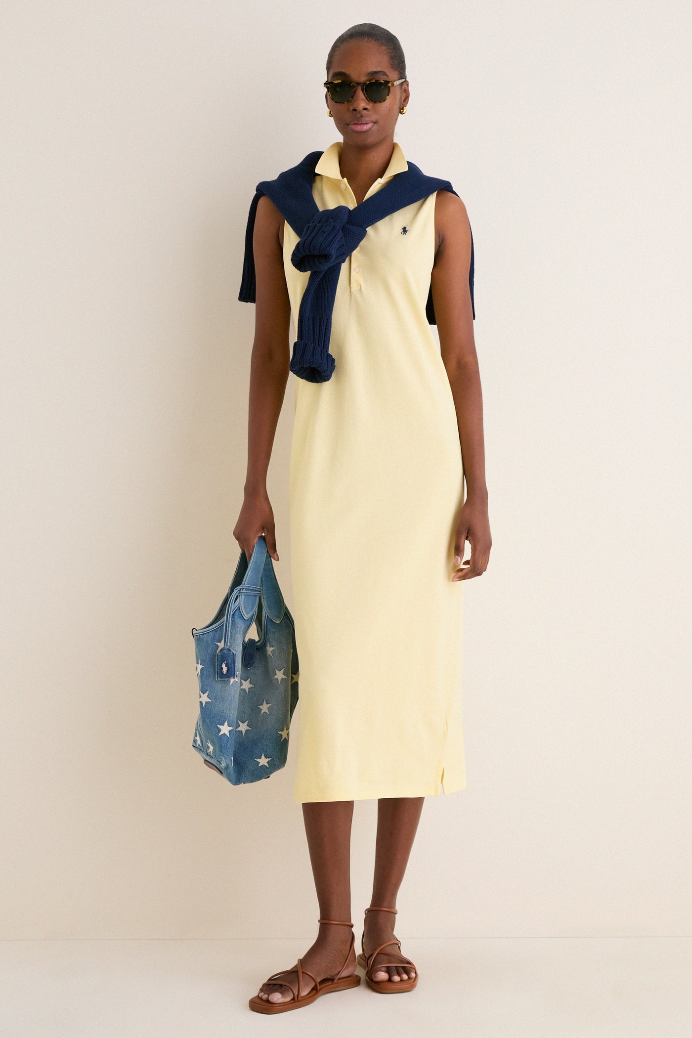 Tbird Yellow Knit Collared Sleeveless Dress | Polo Ralph Lauren Tbird Yellow Knit Collared Sleeveless Dress | Polo Ralph Lauren