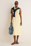 Tbird Yellow Knit Collared Sleeveless Dress