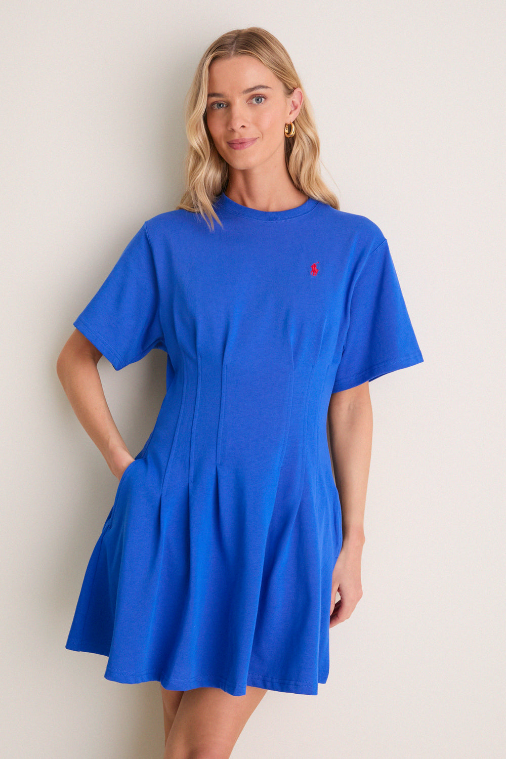 Gala Blue Knit Crew Neck Short Sleeve Dress | Polo Ralph Lauren Gala Blue Knit Crew Neck Short Sleeve Dress | Polo Ralph Lauren