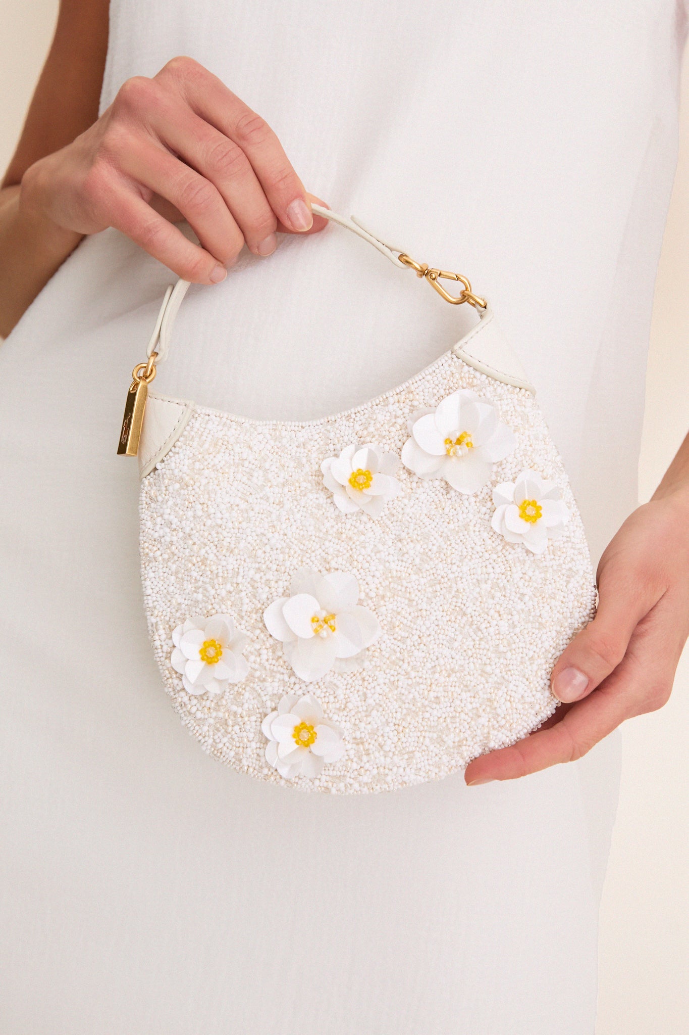Frosting Floral Beaded Pouch