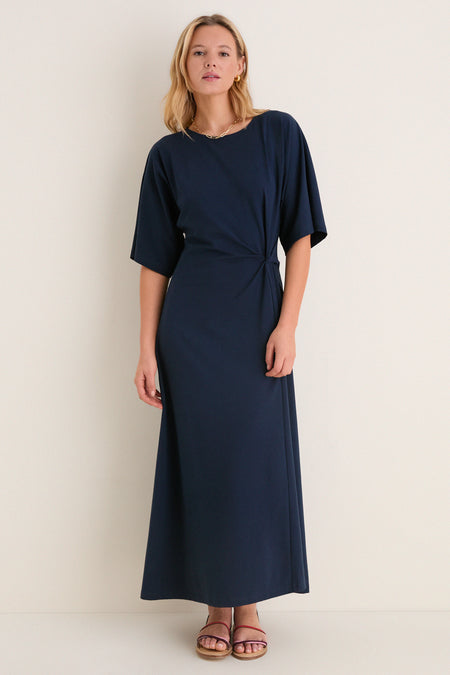 Navy Jersey Lisette Midi Dress