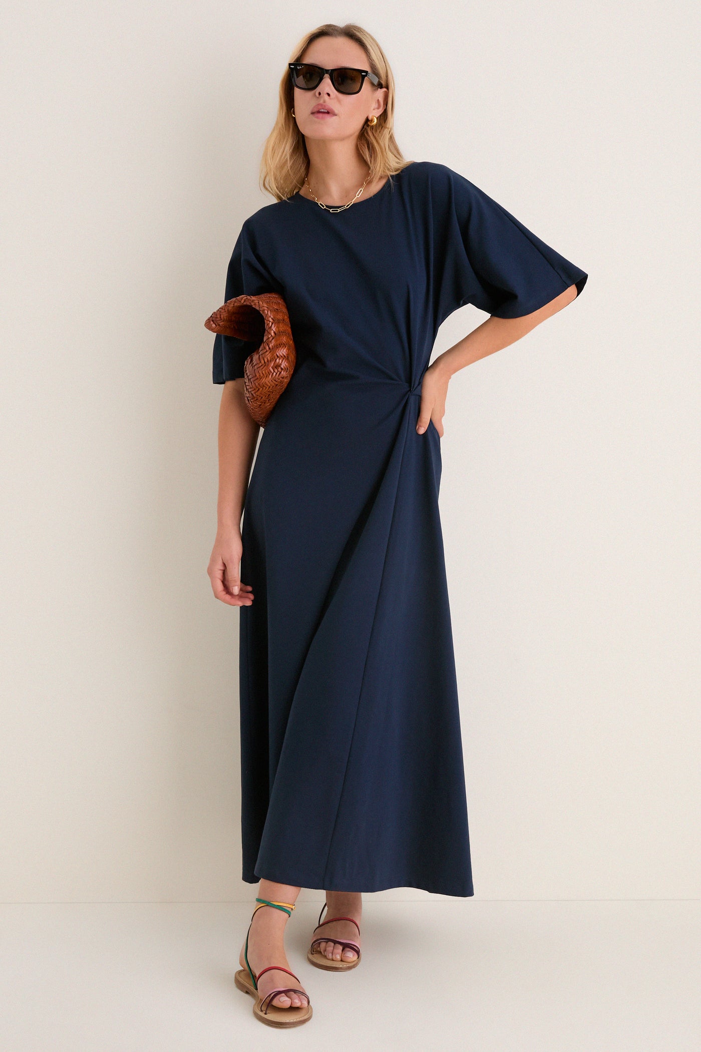 Navy Jersey Lisette Midi Dress | Tuckernuck
