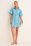 Cameo Blue Eyelet Mini Delaney Dress