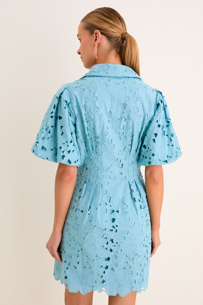blue fog delaney dress Tuckernuck Blue Fog Velvet Lace Delaney Dress Blue Fog / XXS