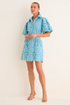 Cameo Blue Eyelet Mini Delaney Dress