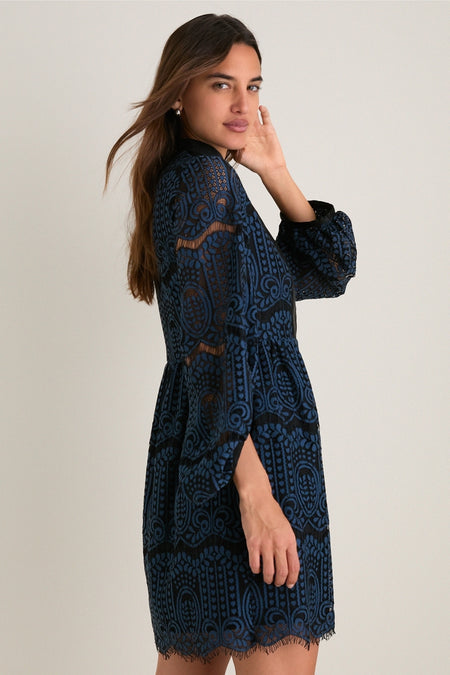Navy Lace Calliope Mini Dress