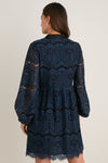 Navy Lace Calliope Mini Dress