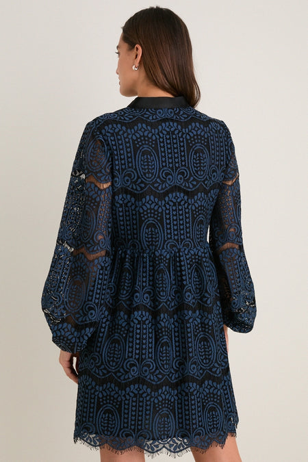 Navy Lace Calliope Mini Dress