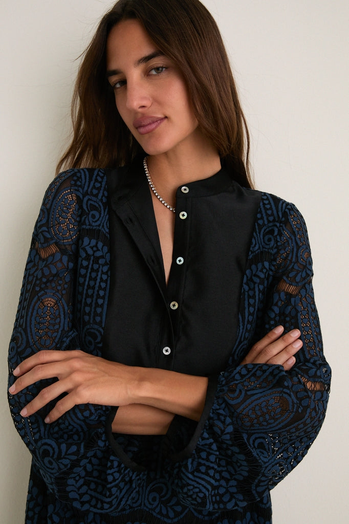 Navy Lace Calliope Mini Dress