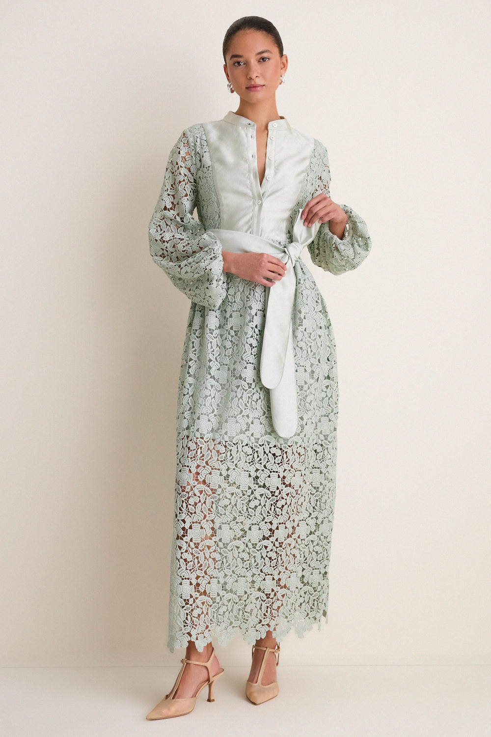 Tuckernuck Sage Lace Calliope Dress Sage / M Tuckernuck Sage Lace Calliope Dress Sage / M