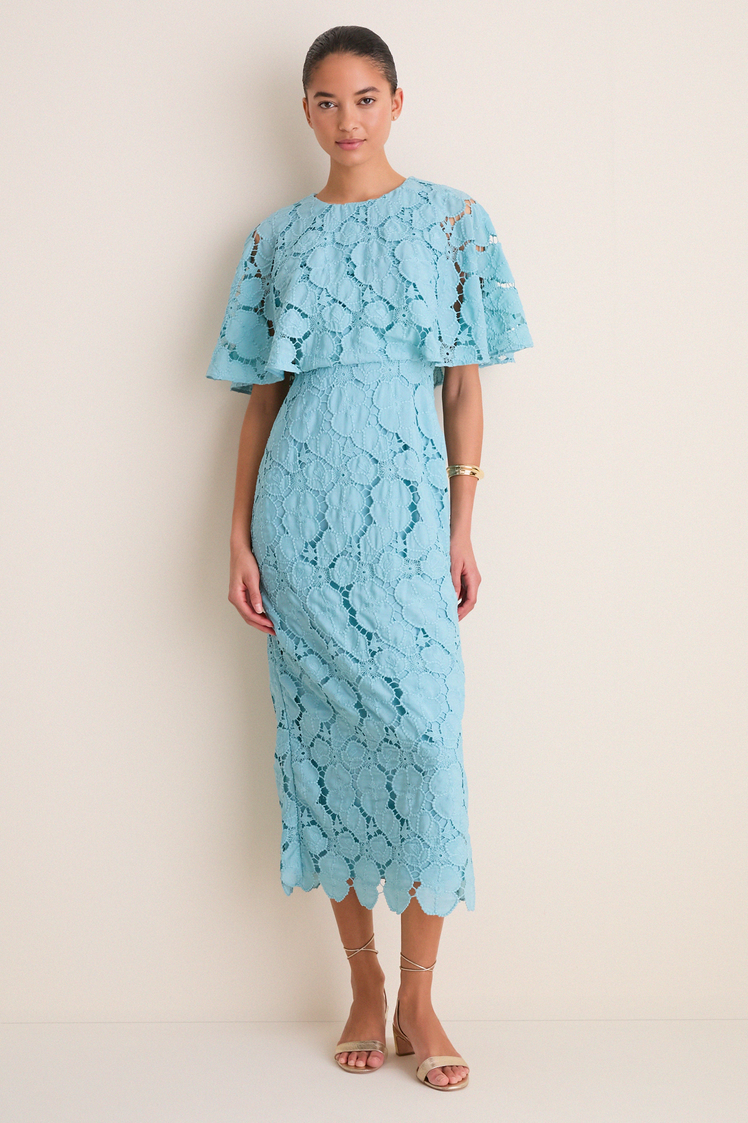 Tuckernuck Cameo Blue Eyelet Cape Leah Dress Cameo Blue / 10