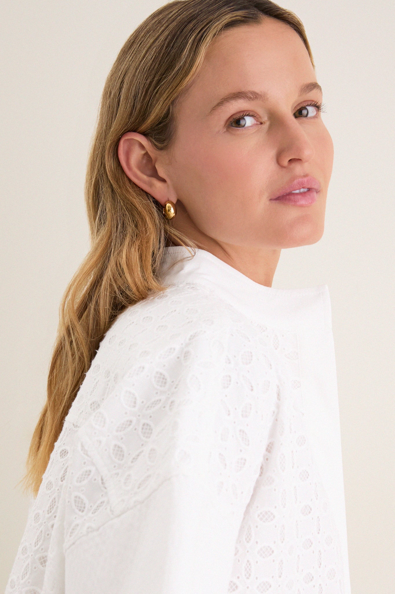 White Eyelet Sofia Stitch Shirt | Tuckernuck