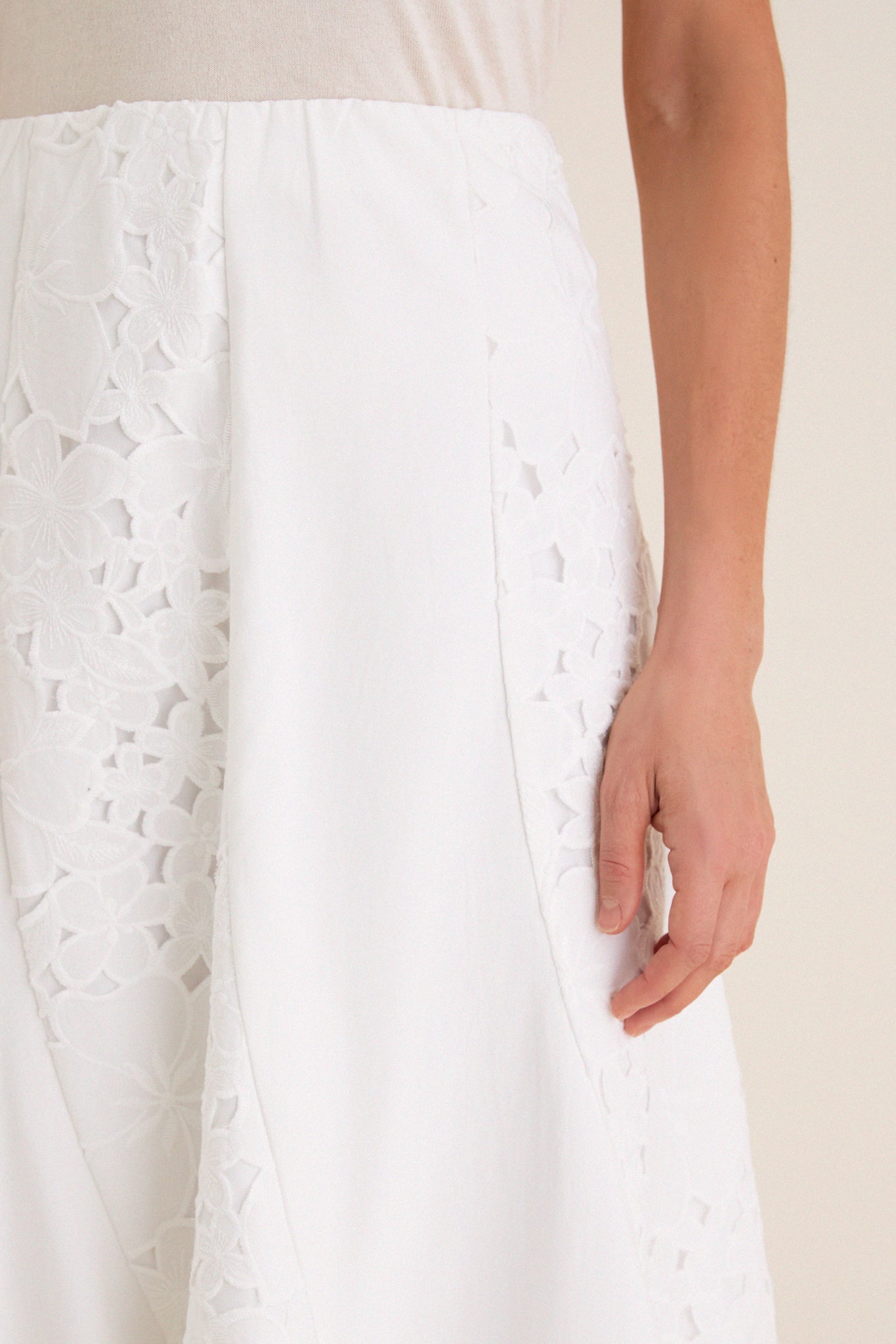 White Eyelet Mallory Skirt