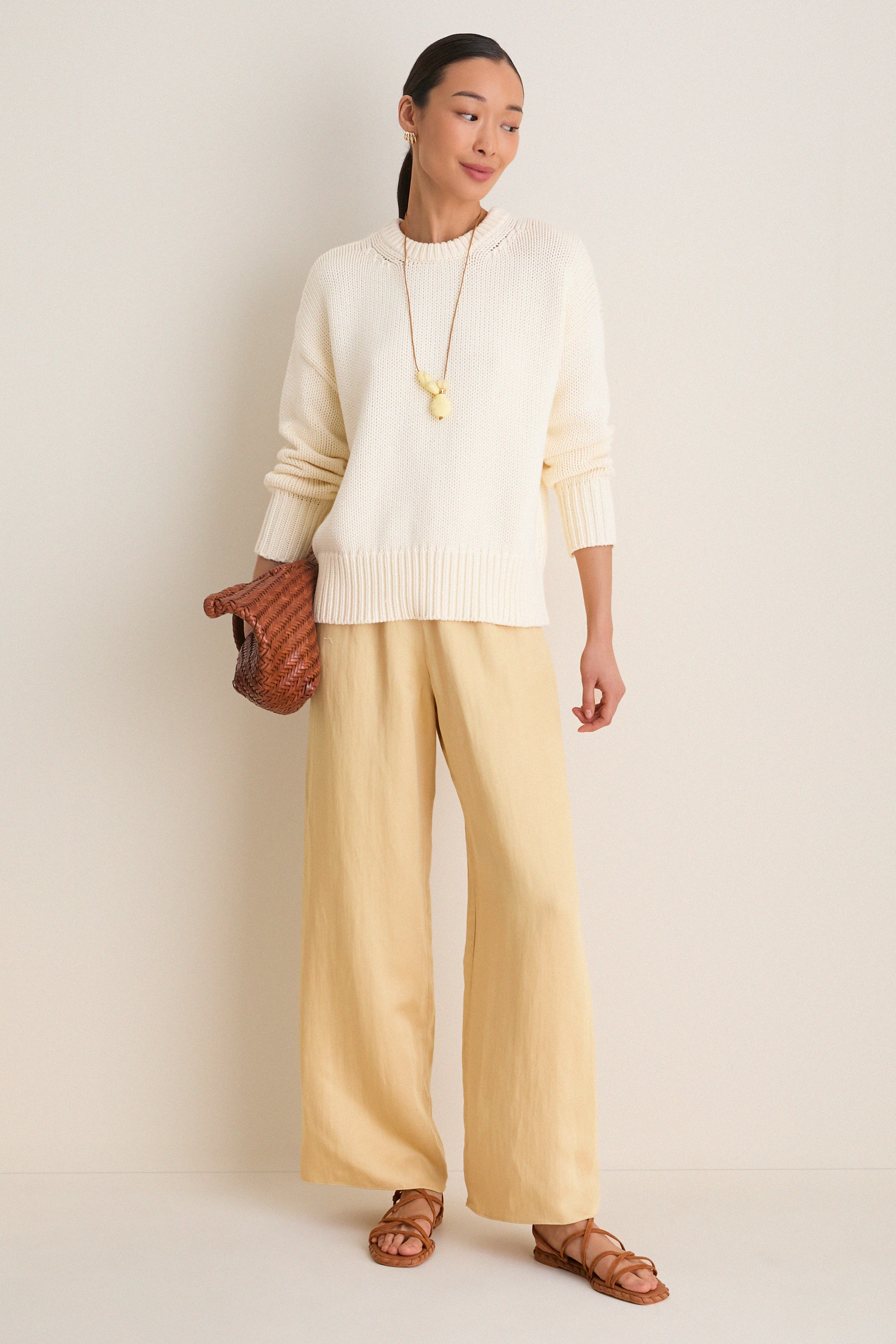 Ivory Cotton Cliff Crewneck