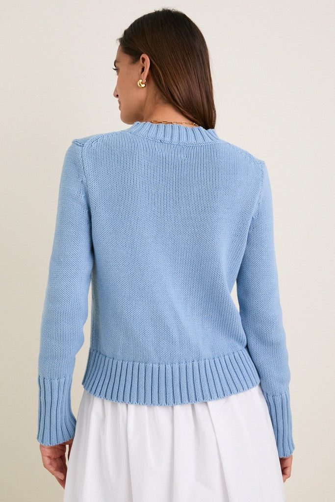 Blue Fog Cotton William Crewneck