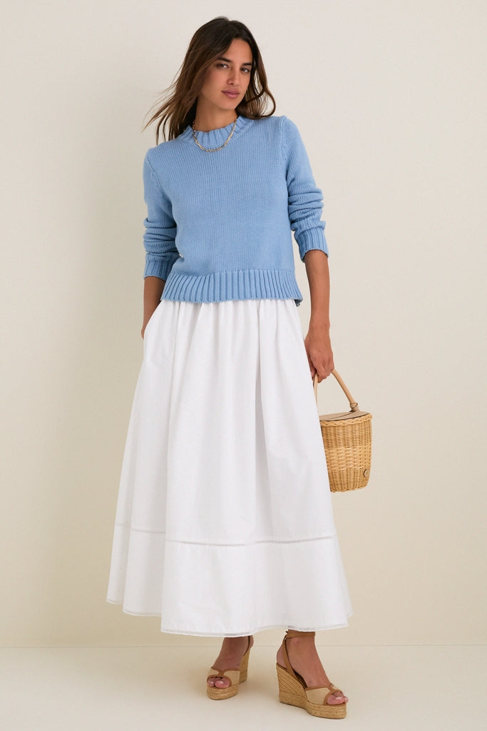 Blue Fog Cotton William Crewneck