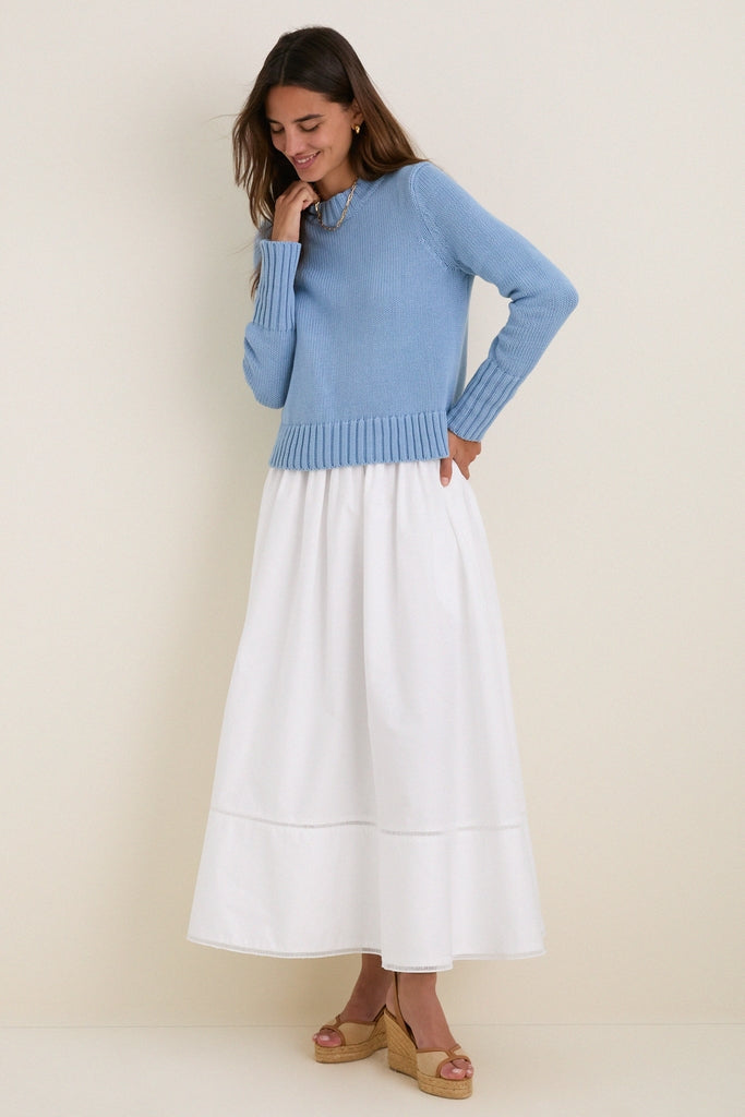 Blue Fog Cotton William Crewneck