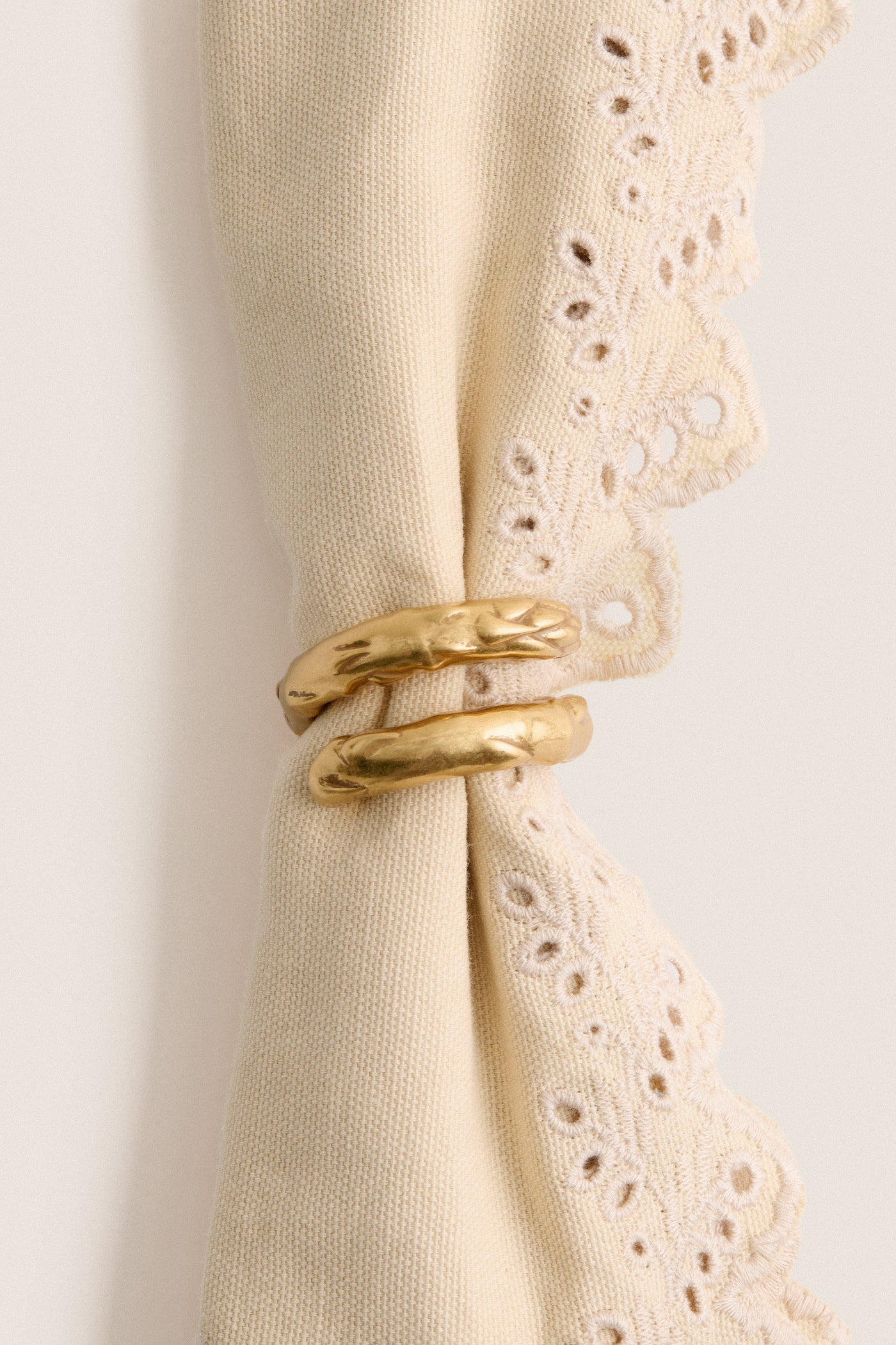 Gold Asparagus Napkin Rings Set of 4