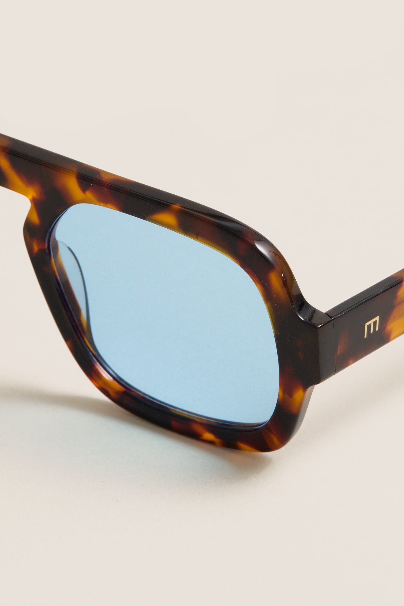Brown Tortoise Blue Lens Jane Sunglasses | Elisa Johnson