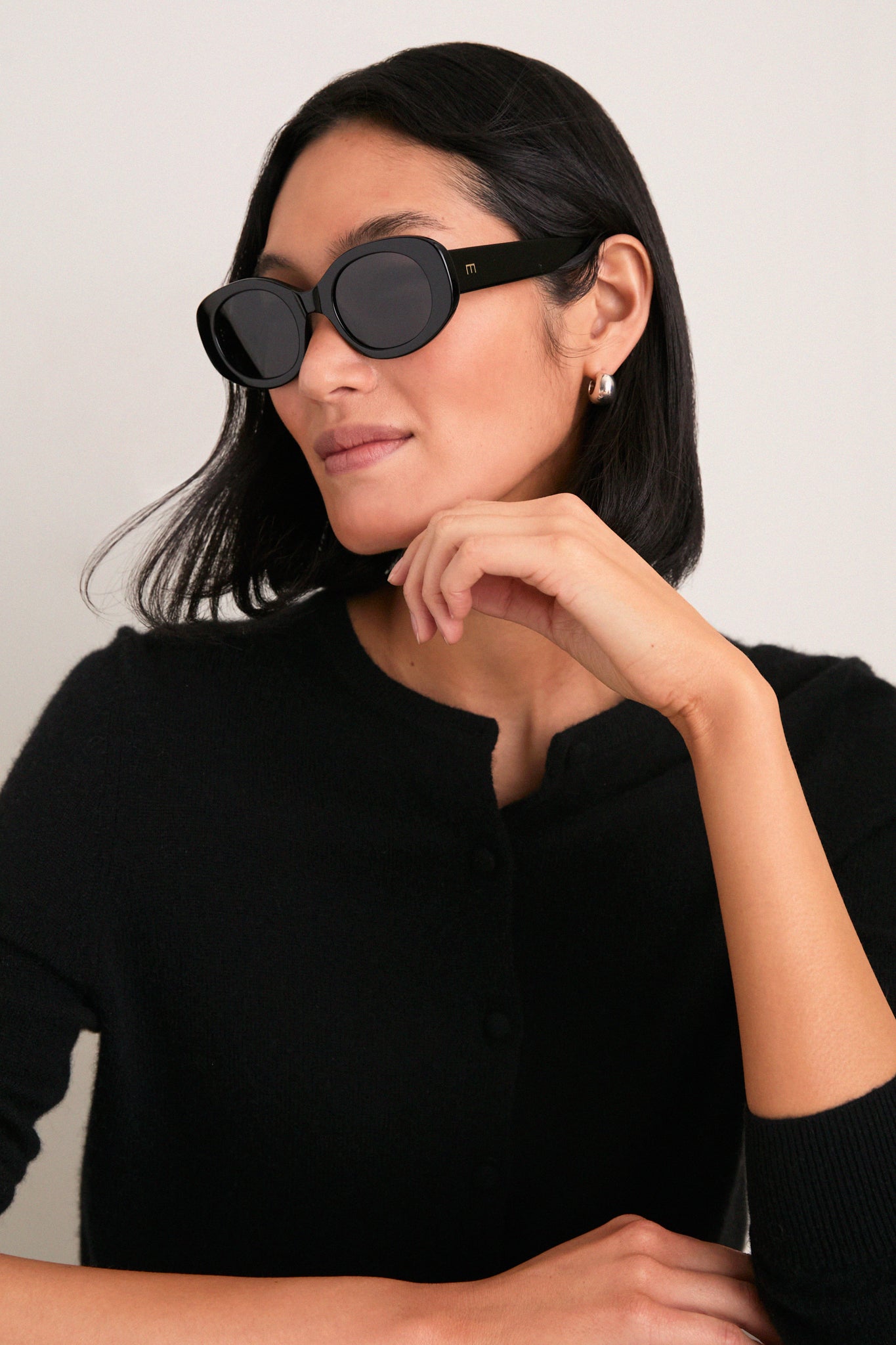 Gloss Black Lyna Sunglasses | Elisa Johnson