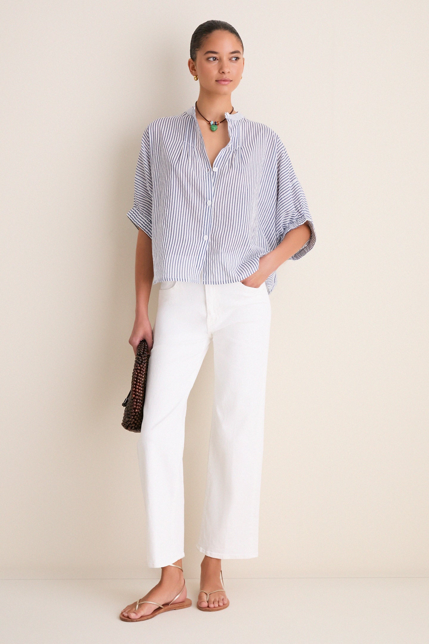 Gold, Cognac and Multi Semi Sliders on Leather Cord Necklace