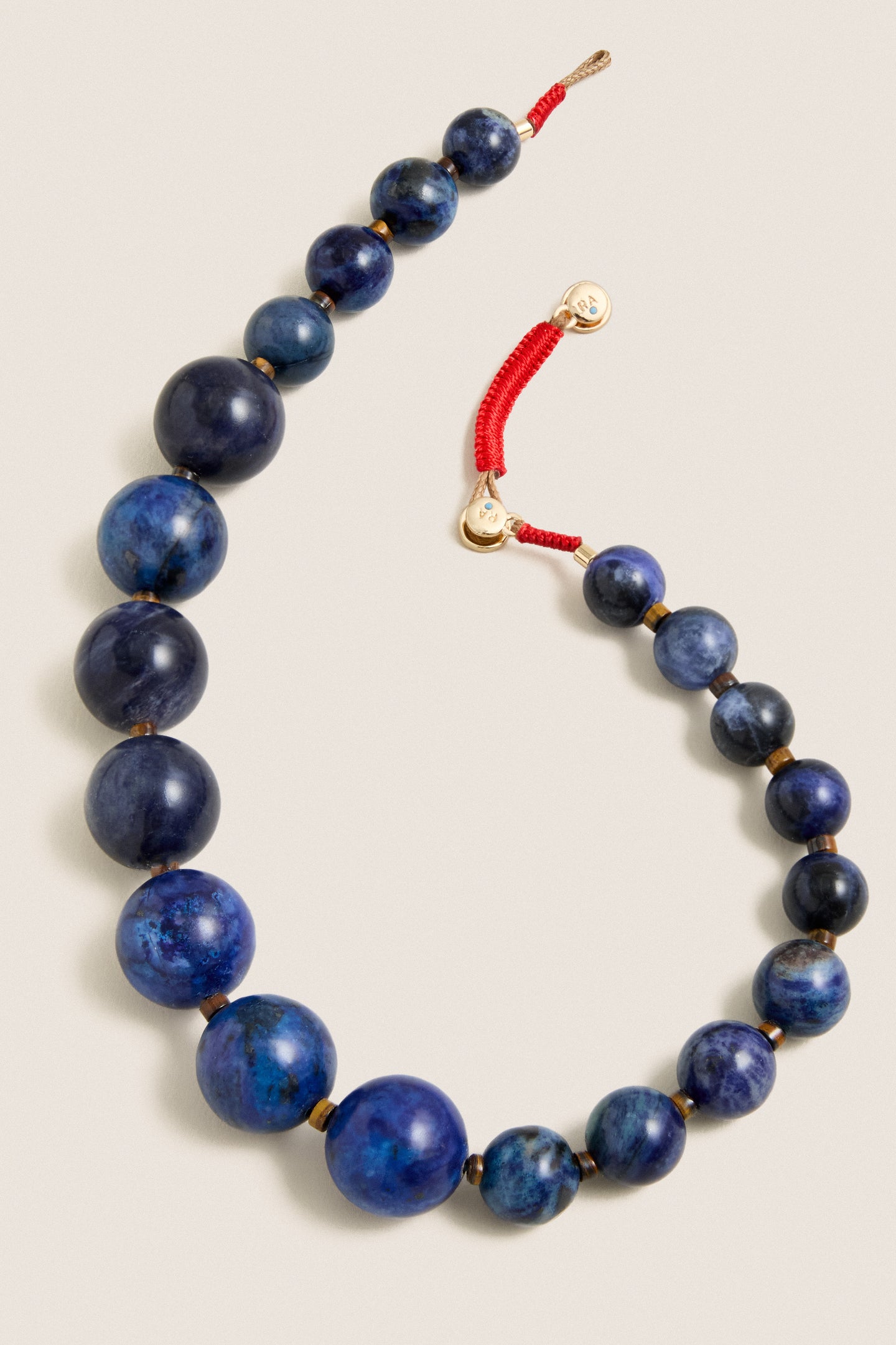 Lapis Large Beaded Semi Necklace