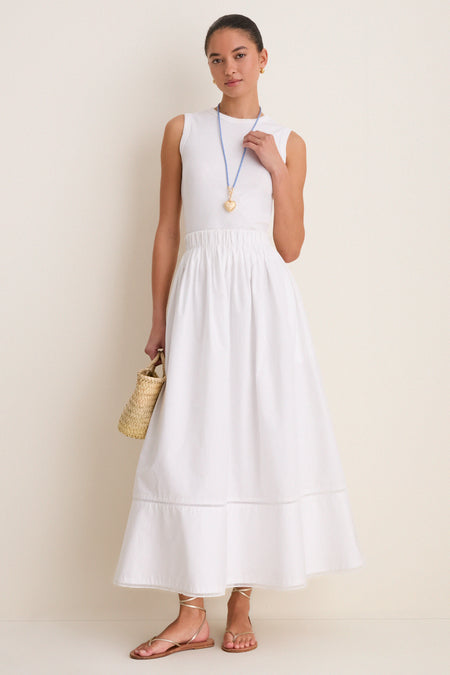 Gold, Blue and White Long Happy Cord Necklace with Heart