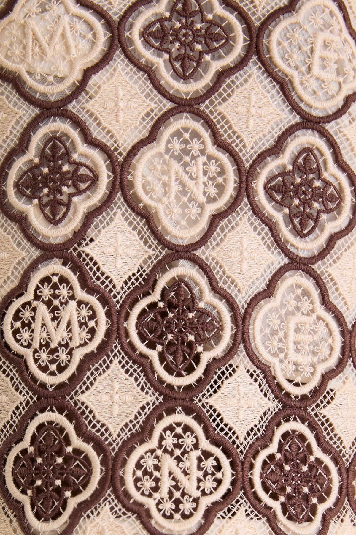 Chocolate Cream Luna Guipure Midi Dress