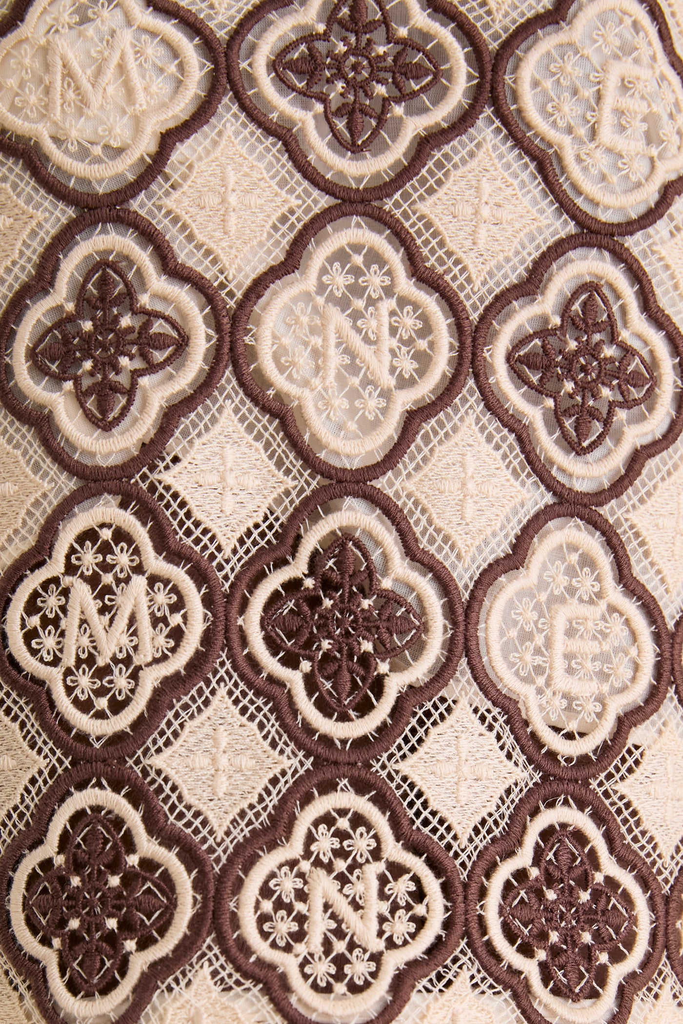 Chocolate Cream Luna Guipure Midi Dress