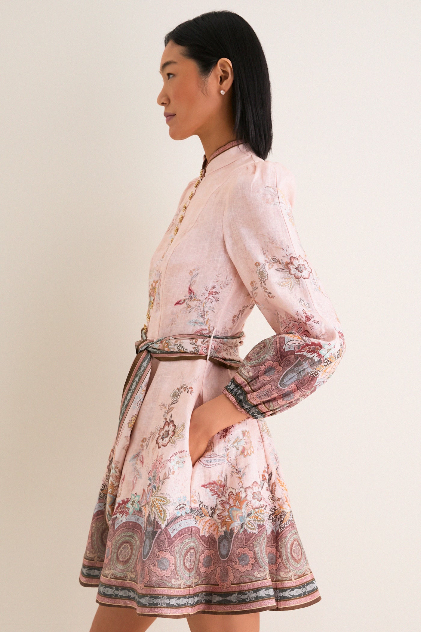 Pink Paisley Alchemy Button Mini Dress Zimmermann pink-paisley-alchemy-button-mini-dress-zimmermann