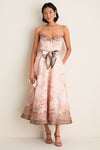 Pink Paisley Alchemy Structured Midi Dress