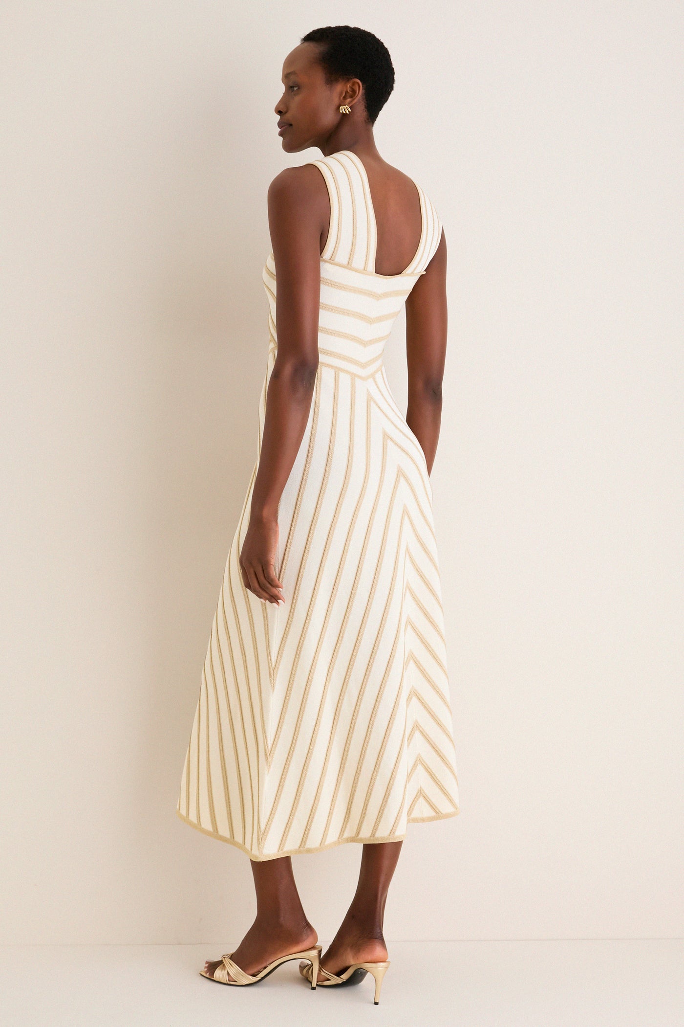 Cream and Gold Luna Metallic Halter Dress | Zimmermann Cream and Gold Luna Metallic Halter Dress | Zimmermann