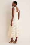 Cream and Gold Luna Metallic Halter Dress