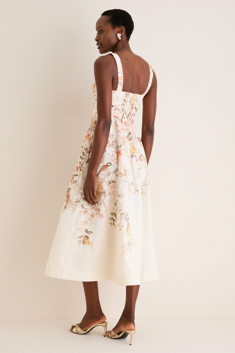 Cream Songbird Luna Buttoned Picnic Dress