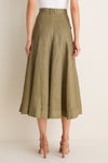 Olive Dot Luna Cargo Midi Skirt