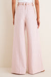 Pink Chocolate Stripe Alchemy Linen Wide Pant