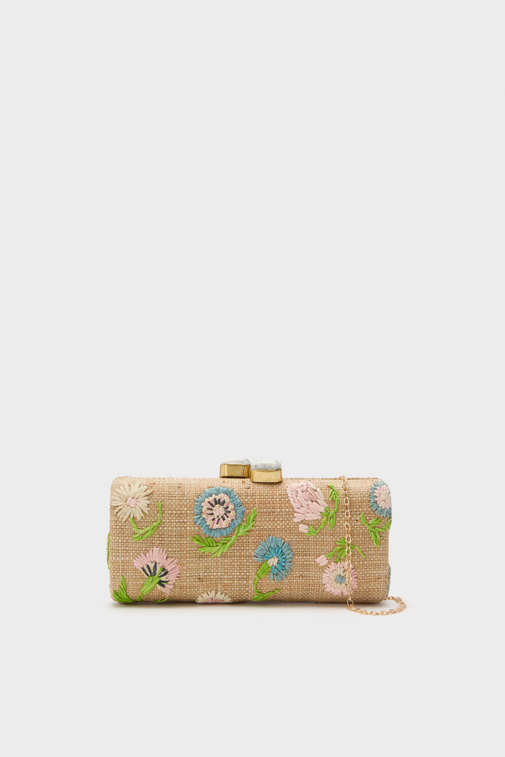 Natural and Pastel Petite Fleur Clutch