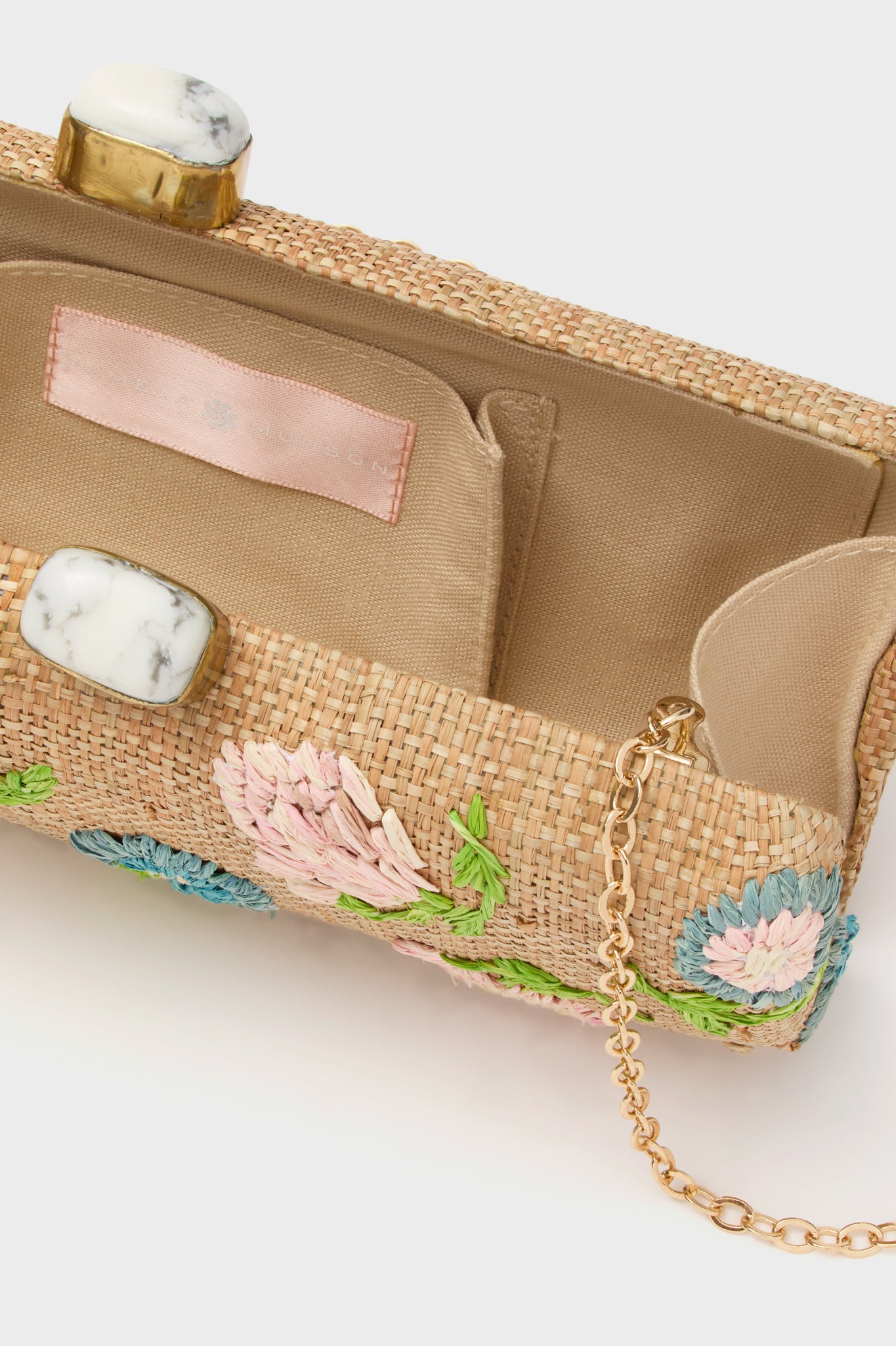 Natural and Pastel Petite Fleur Clutch