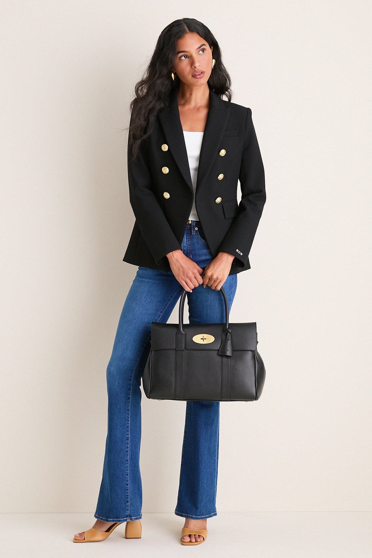 Black Small Classic Grain Bayswater Bag