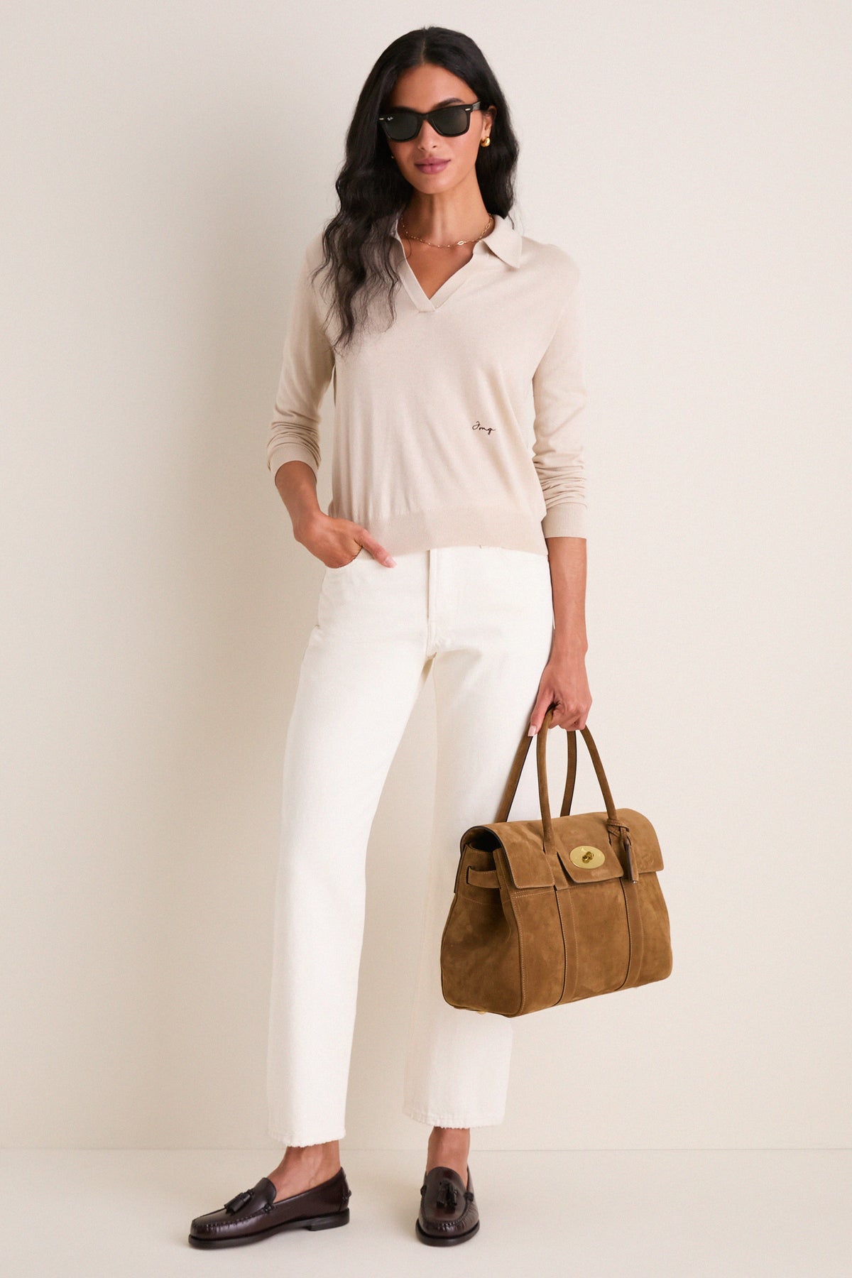 Salcombe Sand Suede Bayswater Bag