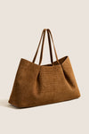 Cognac Croco Suede Dimple Tote