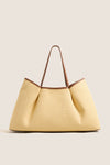 Natural and Cognac Raffia Dimple Tote