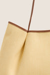 Natural and Cognac Raffia Dimple Tote